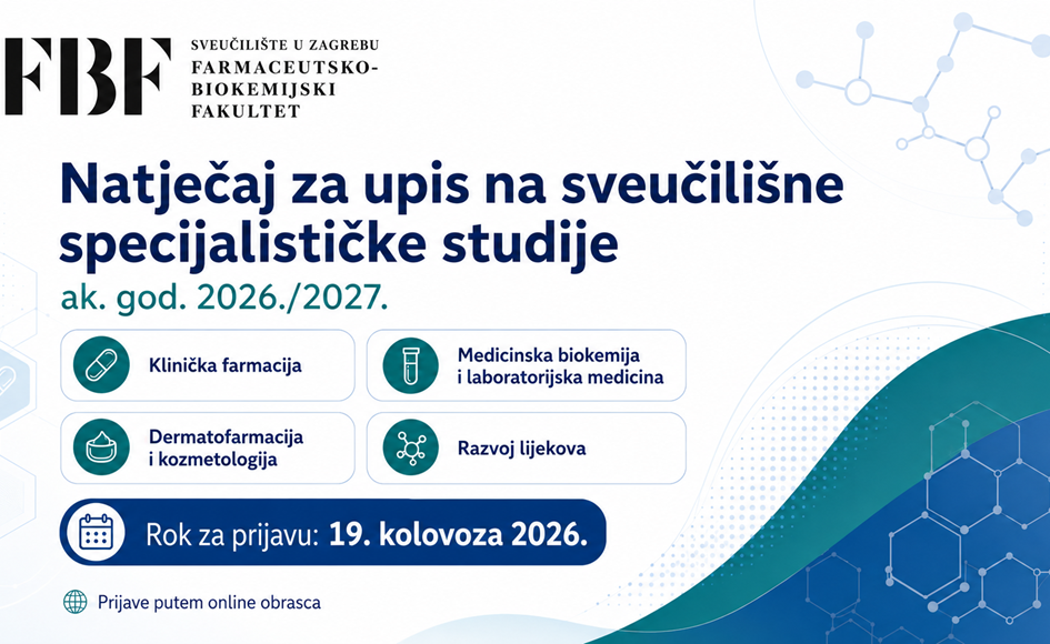 Natječaj za upis na sveučilišne specijalističke studije u ak. god. 2026./2027.